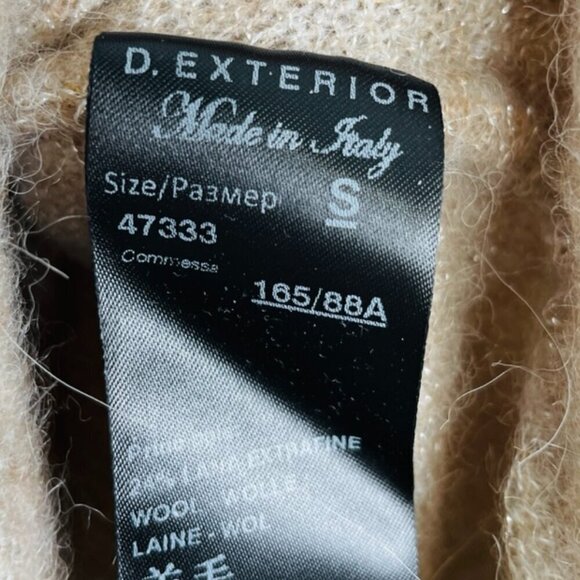 D.Exterior Almond Wool & Alpaca Fringe Luxury Sweater w/ Fringe Sz. Small - Picture 11 of 12